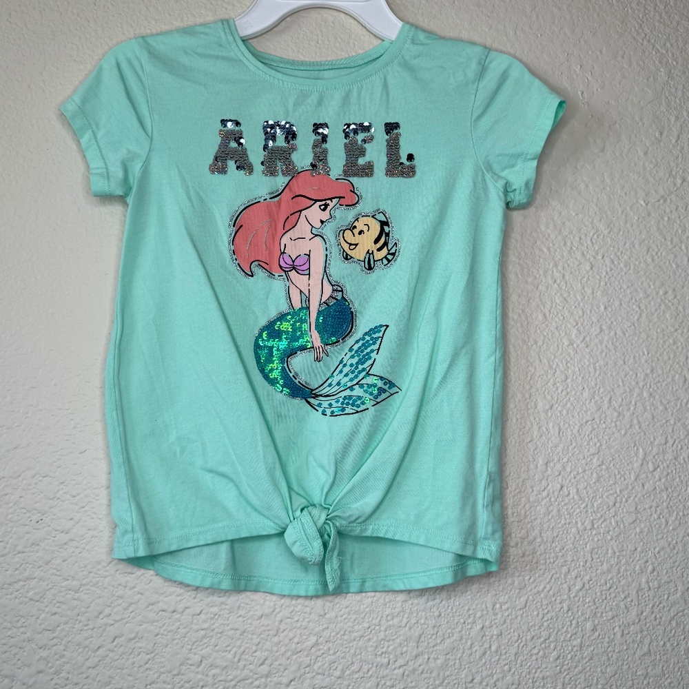 Disney Jumping Beans, Ariel & Flounder T-Shirt, Green, Girls